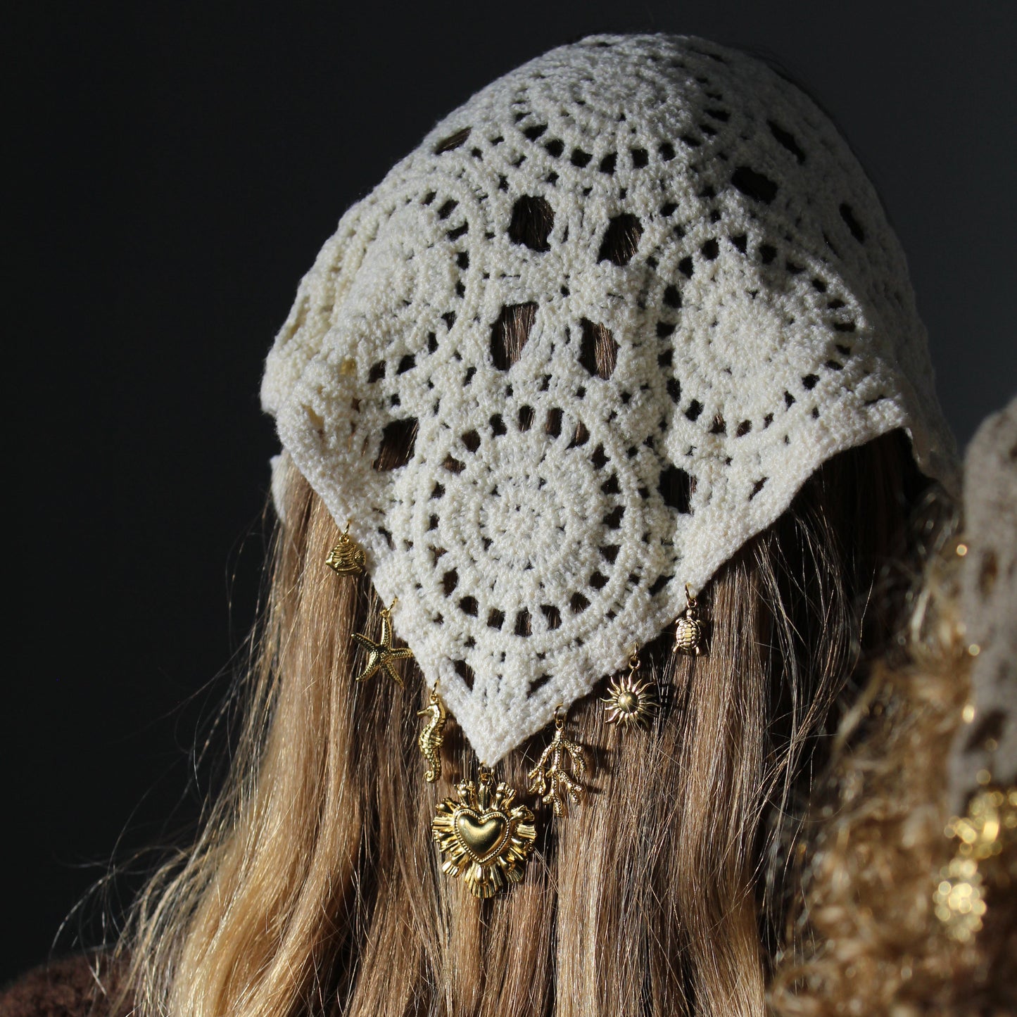 Customisable Golden Crochet Bandana