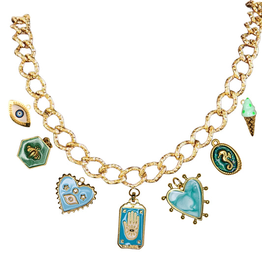 Collier Chaîne Or 3 à 9 Charms