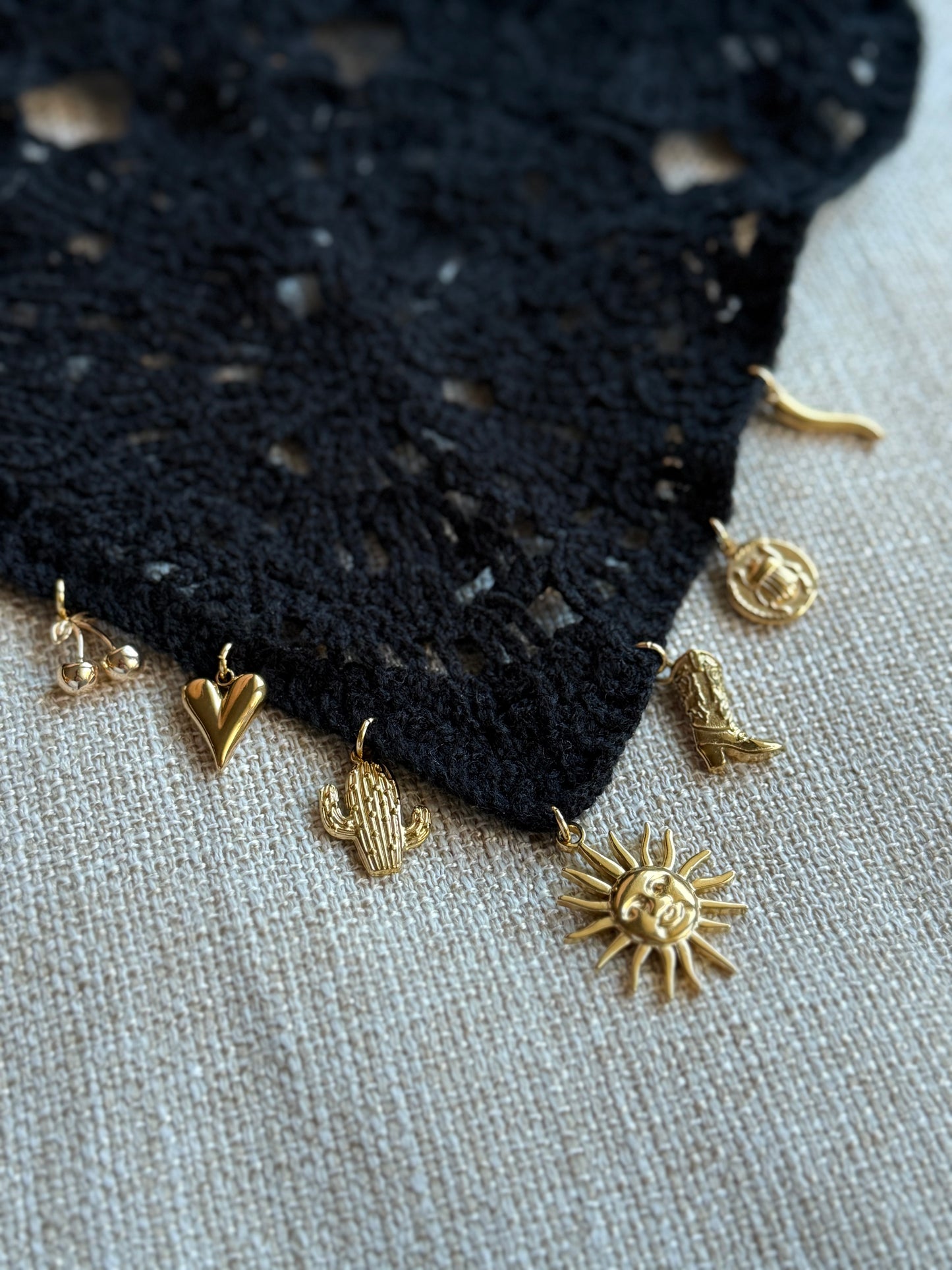 Bandana en Crochet Personnalisable Doré