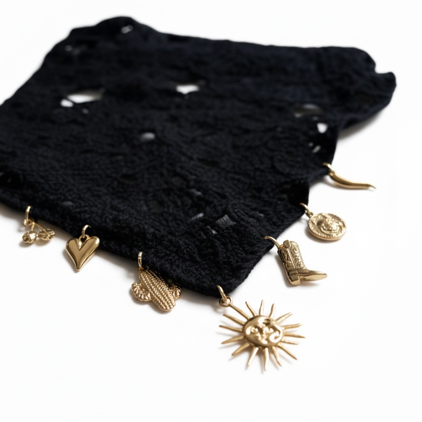 Customisable Golden Crochet Bandana