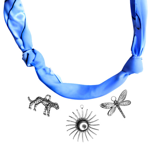 Collier Bandana Personnalisable 1 à 7 charms Argenté