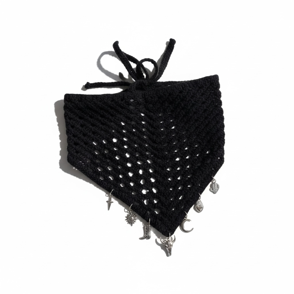 Bandana en Crochet Personnalisable Argenté