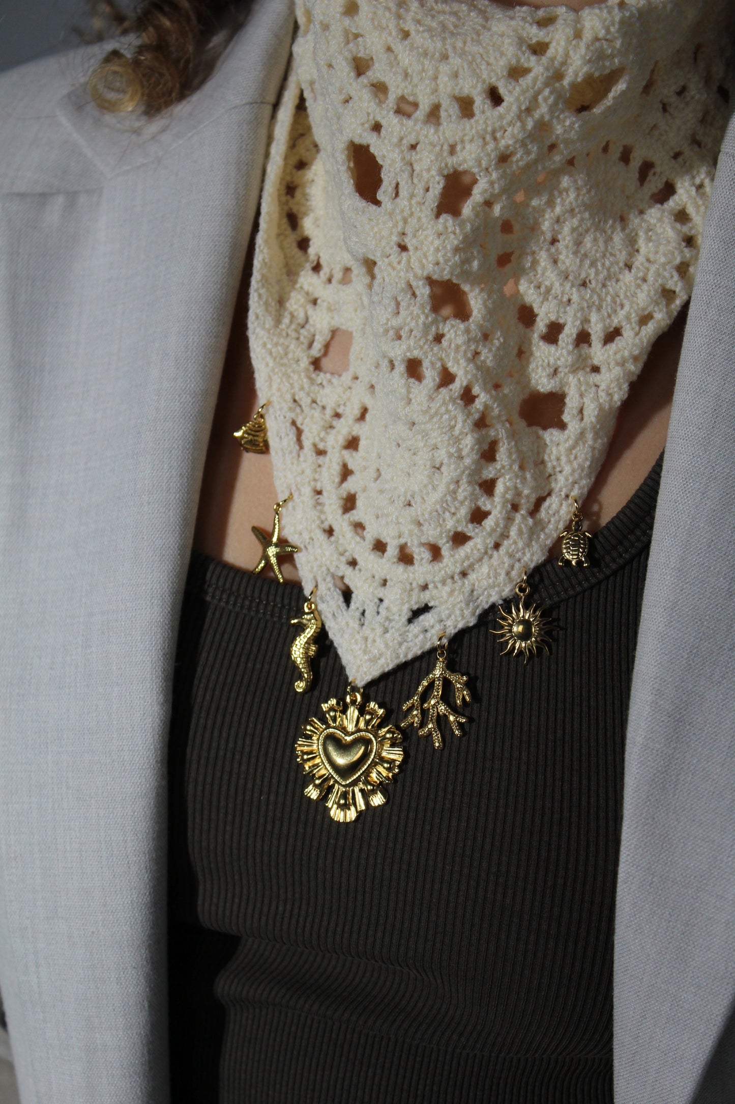 Bandana en Crochet Personnalisable Doré