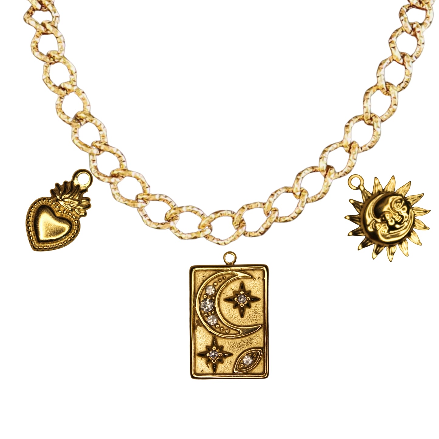 Collier Chaîne Or 3 à 9 Charms