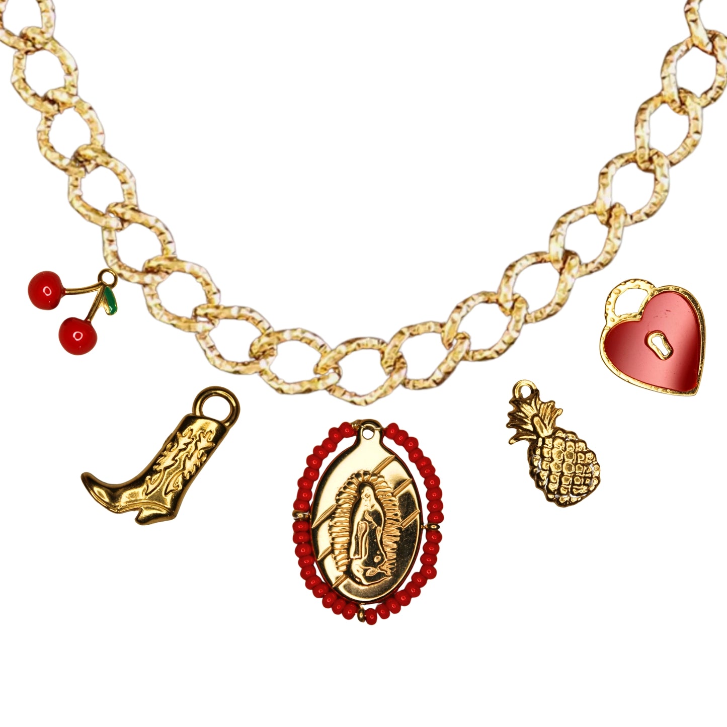 Collier Chaîne Or 3 à 9 Charms