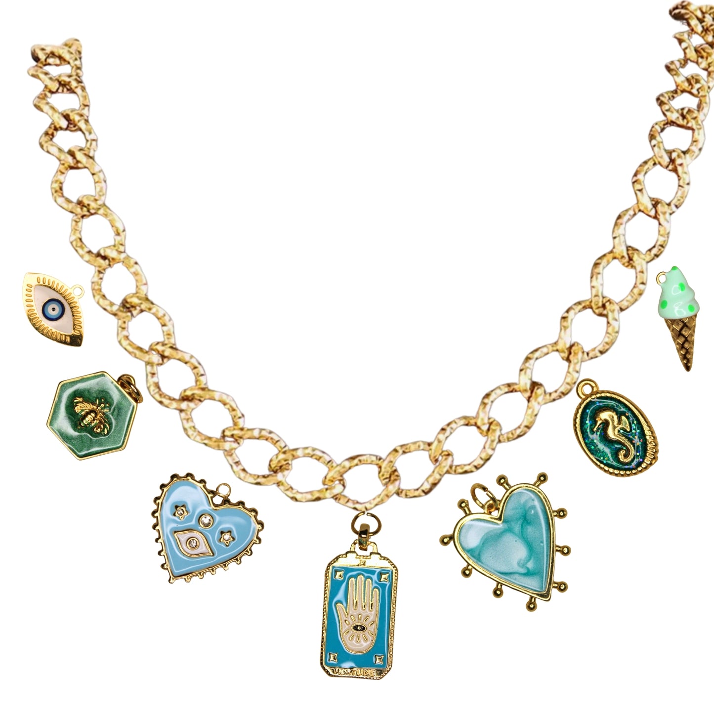 Collier Chaîne Or 3 à 9 Charms