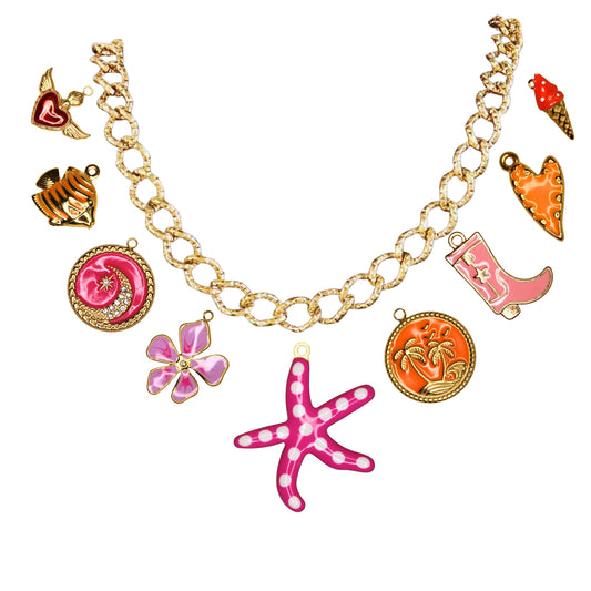 Collier Chaîne Or 3 à 9 Charms