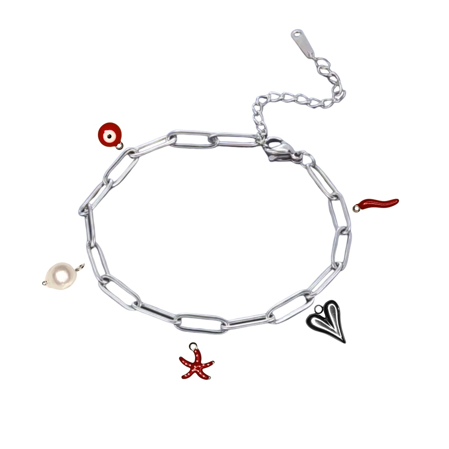Bracelet Chaîne Argent 5 Charms