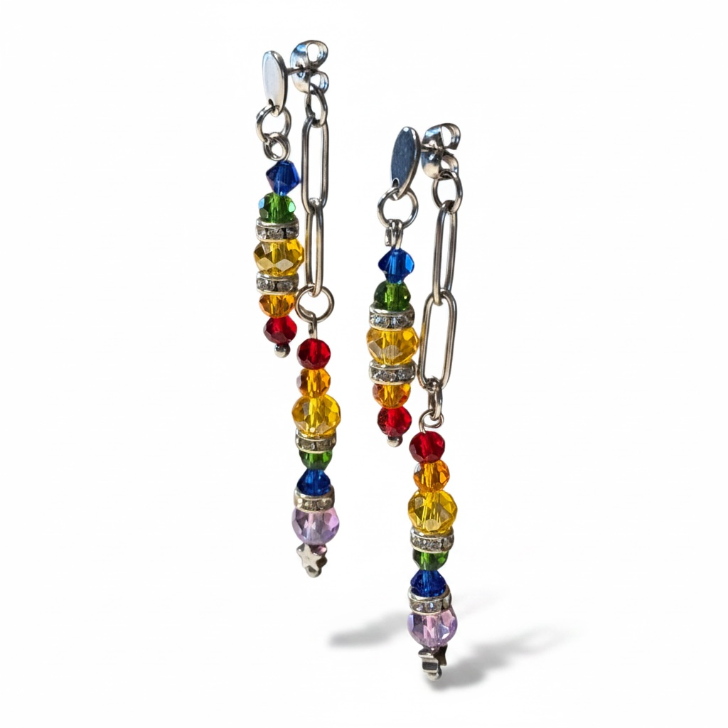 Mono Boucle Rainbow Argentée
