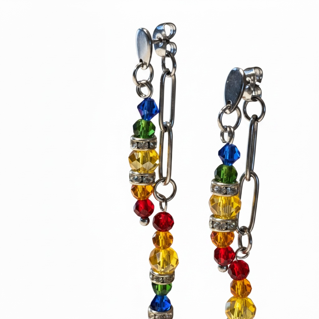 Mono Boucle Rainbow Argentée