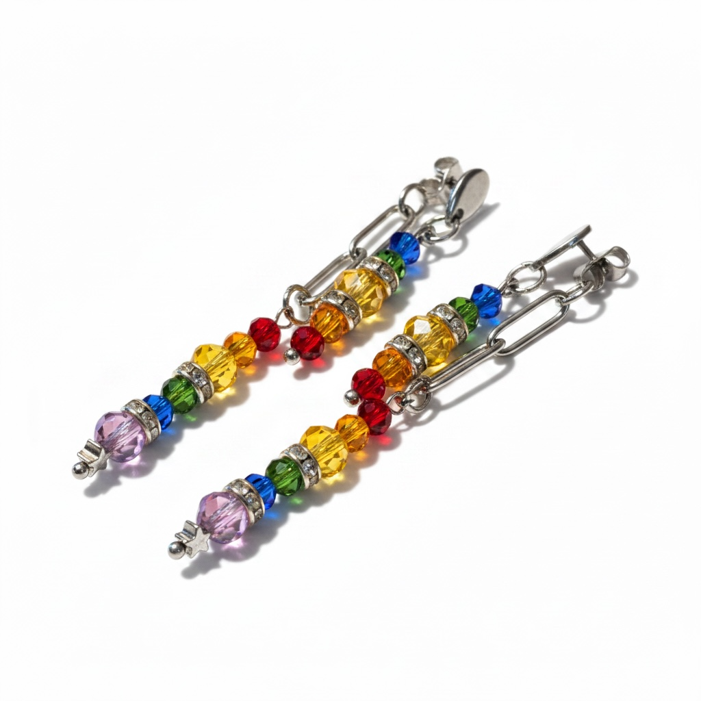 Mono Boucle Rainbow Argentée
